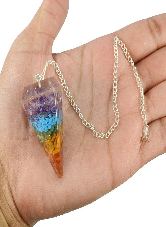 Crystu Natural Action 7 Chakra Dowser Pendulum Orgone Crystal Stone Dowser Pendulum Dowsing For Healing Gemstones (Color : Multi) - Image 4